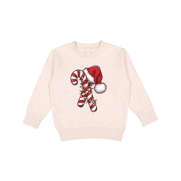 Inktastic Red and White Candy Cane Santa Christmas Funny Xmas Lights Toddler Sweatshirt