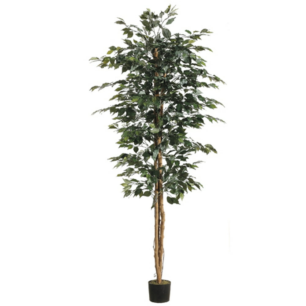 Set of 2 Potted Artificial Decorative Silk Ficus Trees 7' - Walmart.com ...