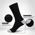 thumbnail image 5 of Lohol 6Pack Unisex 100% Cotton Moisture Wicking Cushion Crew Socks (Black), 5 of 5