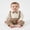 Khaki, variant on Baby Boys 2PCS Outfit Sets Long Sleeve Lapel Button Up Romper Solid Color Suspender Pants Sets