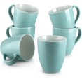 thumbnail image 1 of DOWAN Coffee Mugs Set of 6, 17 Oz Ceramic Cups With Handle, Large Mug for Tea, Party, Thanksgiving, Turquoise, 1 of 8