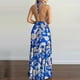 thumbnail image 4 of ICHUANYI Clearance Fashion Women Summer Casual Print V-Neck Camis Sleeveless Vest Long Dress(Blue, XL) ICHUANYI WER2023080703062, 4 of 4