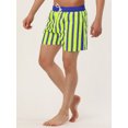 thumbnail image 2 of Lars Amadeus Shorts de ba?o de cintura con cordón y forro de malla a rayas de verano para hombre con bolsillos Verde 32 Unique Bargains Short, 2 of 6