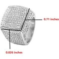 thumbnail image 7 of Charles Raymond Bling-ed Out Round Luxury Mens Watch w/Bling-ed Out Cuban Bracelet and Iced King Ring Set - L0504 BR 3pc Set (9,Red-Silver), 7 of 7