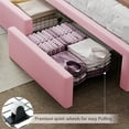 thumbnail image 6 of Merluxy LED Queen Bed Frames with Storage Drawer, Upholstered Platform Bed with Adjustable Headboard, No Box Spring Needed, Easy Assembly,Pink, 6 of 8
