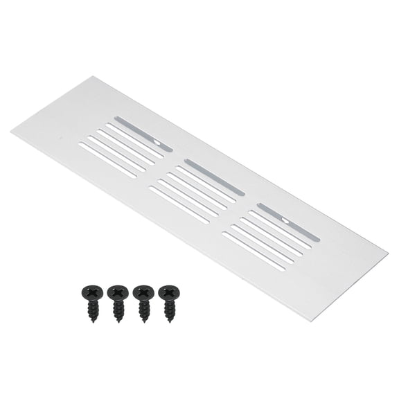 Uxcell 6"x2" Rectangle Air Vent Cover Door Grille Ventilation Cover Louvered with Screws for Cabinet Silver Tone