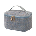 thumbnail image 4 of Bolsa de maquillaje, organizador, bolsa de aseo para niñas, bolsa de cosméticos portátil grande, estuche de viaje para cosméticos, bolsa de baño de , Azul, 4 of 9