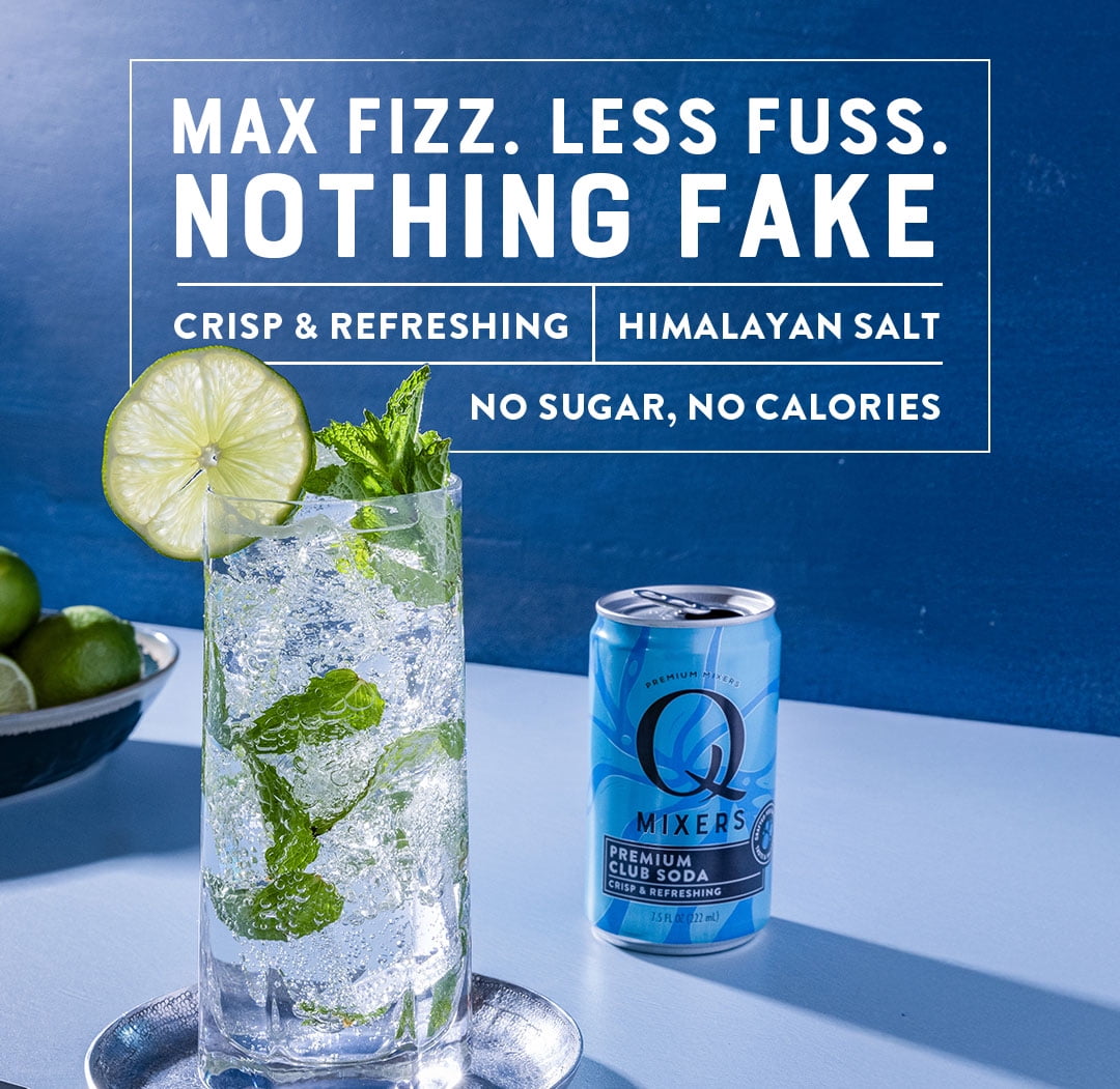 Q Mixers Club Soda, Premium Cocktail Mixer with Real Ingredients, 7.5 fl oz (pack of 24)