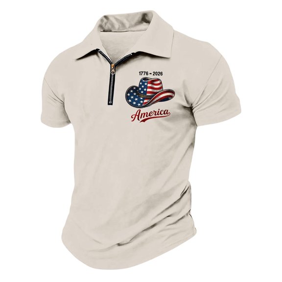 Mens 1776-2026 Shirts 4th of July Short Sleeve Henley Neck Tees Freedom Independence Day Vintage T-Shirts, M