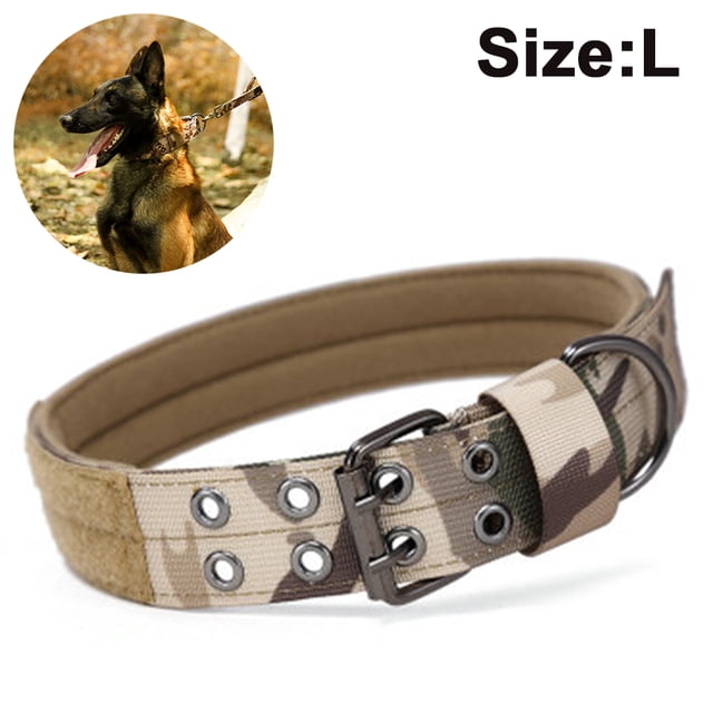 Reflective Dog Collar Tactical Dog Collar Nylon anti-wear five-speed adjustable for Medium Large Dogs