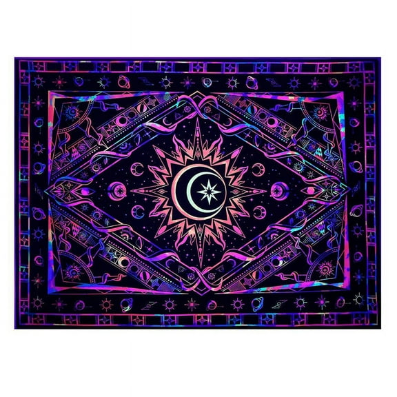 Tapestry for Bedroom Aesthetic Room Decor Wall Tapestry Blacklight Tapestry UV Reactive Black Light Posters Colorful A