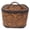 Floral/Basket Weave, variant on Western Floral Tooled Buckstitch Leather Cowhide Travel Toiletry Dopp Kit Train Bag 18FKT19