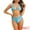 Blue, variant on DARING DIVA Women's Water Ripple Bikini Sets, 2 Pieces High Waist Swimwear XS Blue