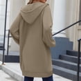 thumbnail image 5 of Long Hoodies for Women Fashion 2026 Full Zip Up Oversized Fleece Lightweight Casual Fall Jacket Coat with Pocket, 5 of 8