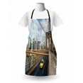 thumbnail image 3 of New York Taxi Apron, Image of Checker Cab Passing Through Brooklyn Bridge in NY City Art Print, Unisex Kitchen Bib with Adjustable Neck for Cooking Gardening, Adult Size, Multicolor, by Ambesonne, 3 of 4
