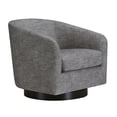 thumbnail image 5 of CHITA Swivel Accent Chair Set of 2, Fabric Round Barrel Arm Chair Living Room, Pebble Gray&Black Base, 5 of 13