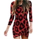 thumbnail image 1 of Mini vestido de noche sexy sólido de manga larga de verano con cuello redondo a la moda para mujer Pompotops  hdfakjf3599, 1 of 5
