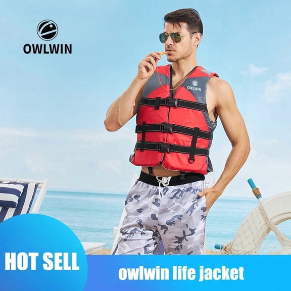 2025 Professional life jacket adult children fishing suit snorkeling swimming boat drifting vest portable large buoyancy