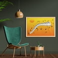 thumbnail image 2 of Music Note Wall Art with Frame, Joy in the Air as the Sunsets Piano Keys Floating, Printed Fabric Poster for Bathroom Living Room, 35" x 23", Yellow Orange, by Ambesonne, 2 of 2