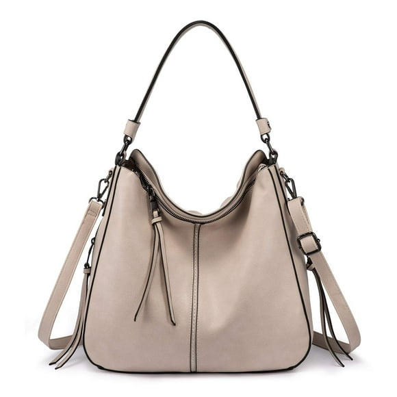 Bolsos Hobo Realer Classic de piel sintética para mujer con borlas