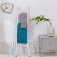 thumbnail image 5 of Manta para sofá, manta de punto suave y acogedora con pompón, manta decorativa ligera para sofá, silla, cama, viajes y sala de estar, para todas las estaciones, adecuada para mujeres, hombres y niños (51 x 67, verde azulado) brillar Electrónica, 5 of 5