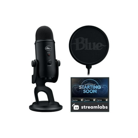 Logitech - Blue Yeti Game Streaming USB Condenser Microphone Kit with Blue VO!CE, Exclusive Streamlabs Themes, Custom Pop Filter