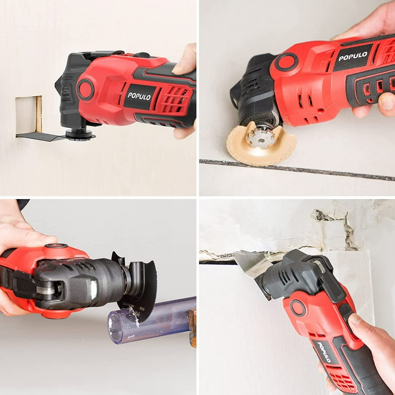POPULO 20V Cordless Oscillating Tool Kits 22000 OPM Variable
