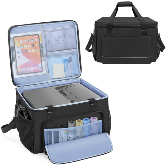 Yarwo Étui de Transport pour Imprimante Compatible avec HP OfficeJet Pro/DeskJet/Smart-Tank, Sac de Rangement Rembourré pour Imprimante de Bureau avec Base et Séparateurs