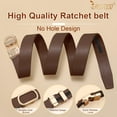 thumbnail image 5 of JASGOOD Women's Belts Ratchet Leather Belt for Jeans Dresses with Gold Buckle, Coffee, 5 of 8