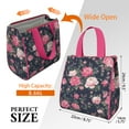 thumbnail image 3 of Pioneer Flower Floral Print Pattern Insulated Lunch Bag for Women & Adults,Large Portable Soft Cooler Lunch Bag,Thermal Food Storage Tote with Pearl Cotton,8.66L,8.75x5.75x9.5 Inch, 3 of 6