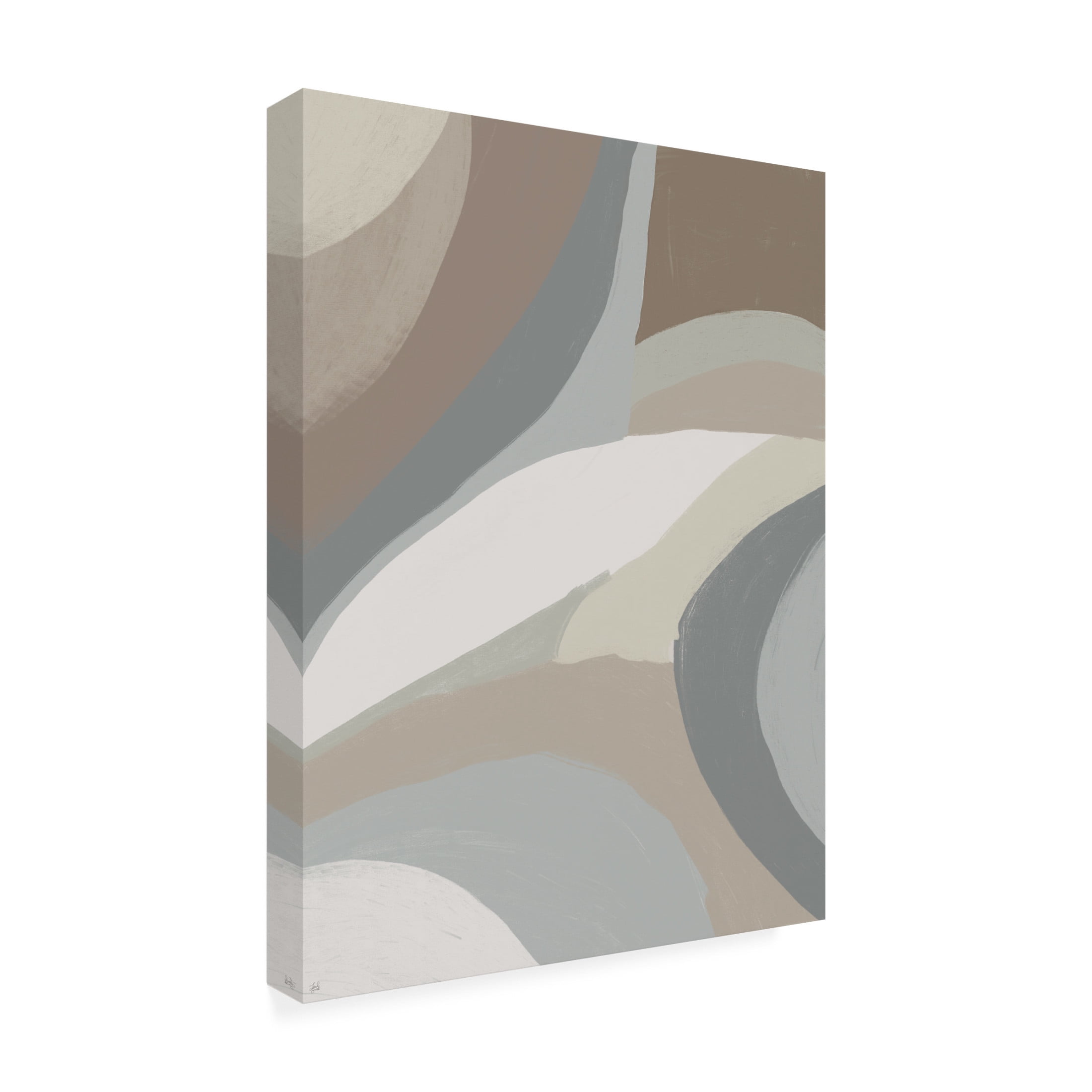 Canvas Wall Art - Line and Brush 'Layered Creams' Wall Art for Living Room, Bedroom, or Office Décor by Trademark Fine Art - 24 x 32 Inches