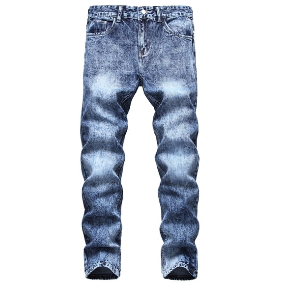 LZLER Mens Jeans Ripped Distressed Slim Embroidery Denim Jean Pants