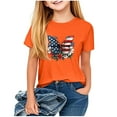 thumbnail image 3 of Jinhomg Boys Girls Cute Graphic Tees Novelty American Flag Crew Neck Shirts Loose Fit Comfy Short Sleeve Patriotic Tops Orange 150, 3 of 8