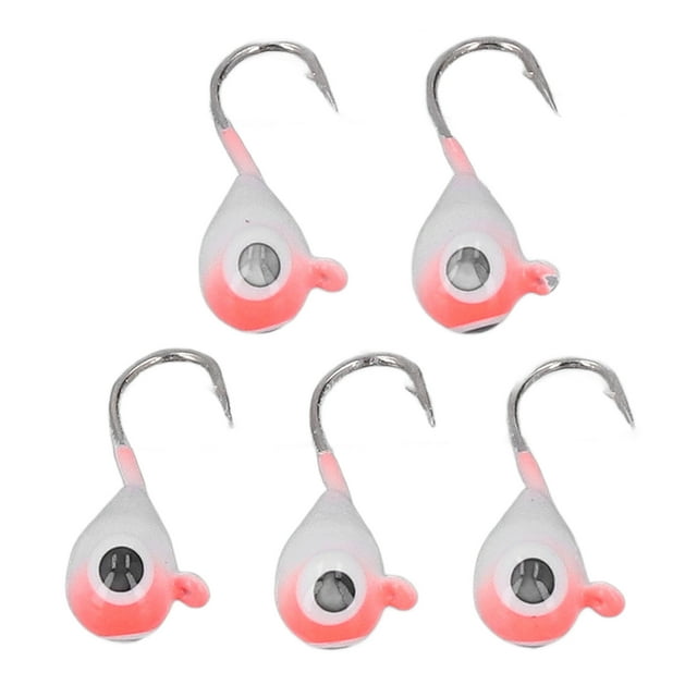Señuelos para pesca en hielo Jadeshay 5 piezas anzuelos rosa