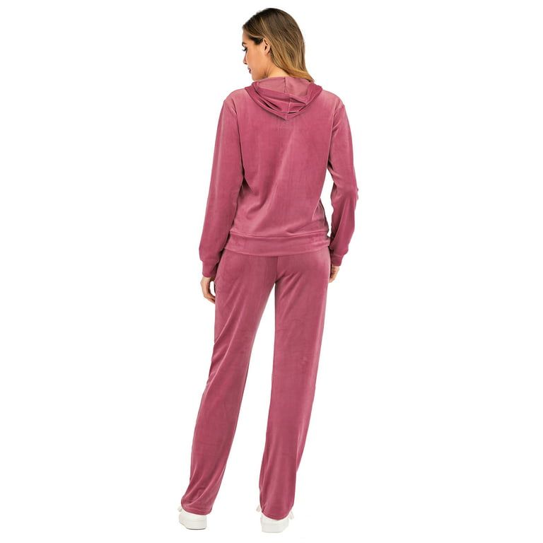 Velvet Track Suits for Women Sweat Set Tracksuit(Sweatshirt + Pants Sets)  Velvet Hoodies Casual Sport Wear Suit Tops Pants Suit