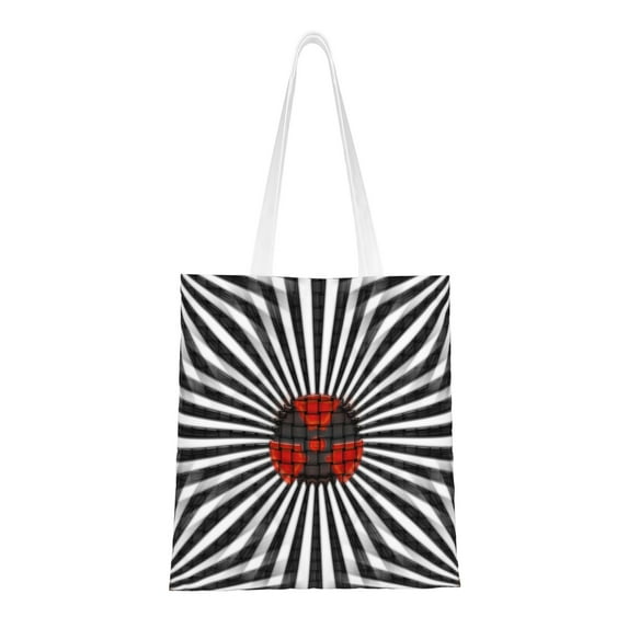 YFYANG Reusable Cotton Canvas Tote Shopping Bag, Abstract Futurism Washable Portable Grocery Bag for Daily Travel
