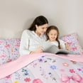 thumbnail image 5 of Feelyou Kawaii Princess Bowknot Queen Comforter Set, Cartoon Flower Floral Bedding Sets, Spring Leaf Botanical Reversible Bedding Comforter Set, Breathable Home Decor, 3 Pieces, 5 of 8