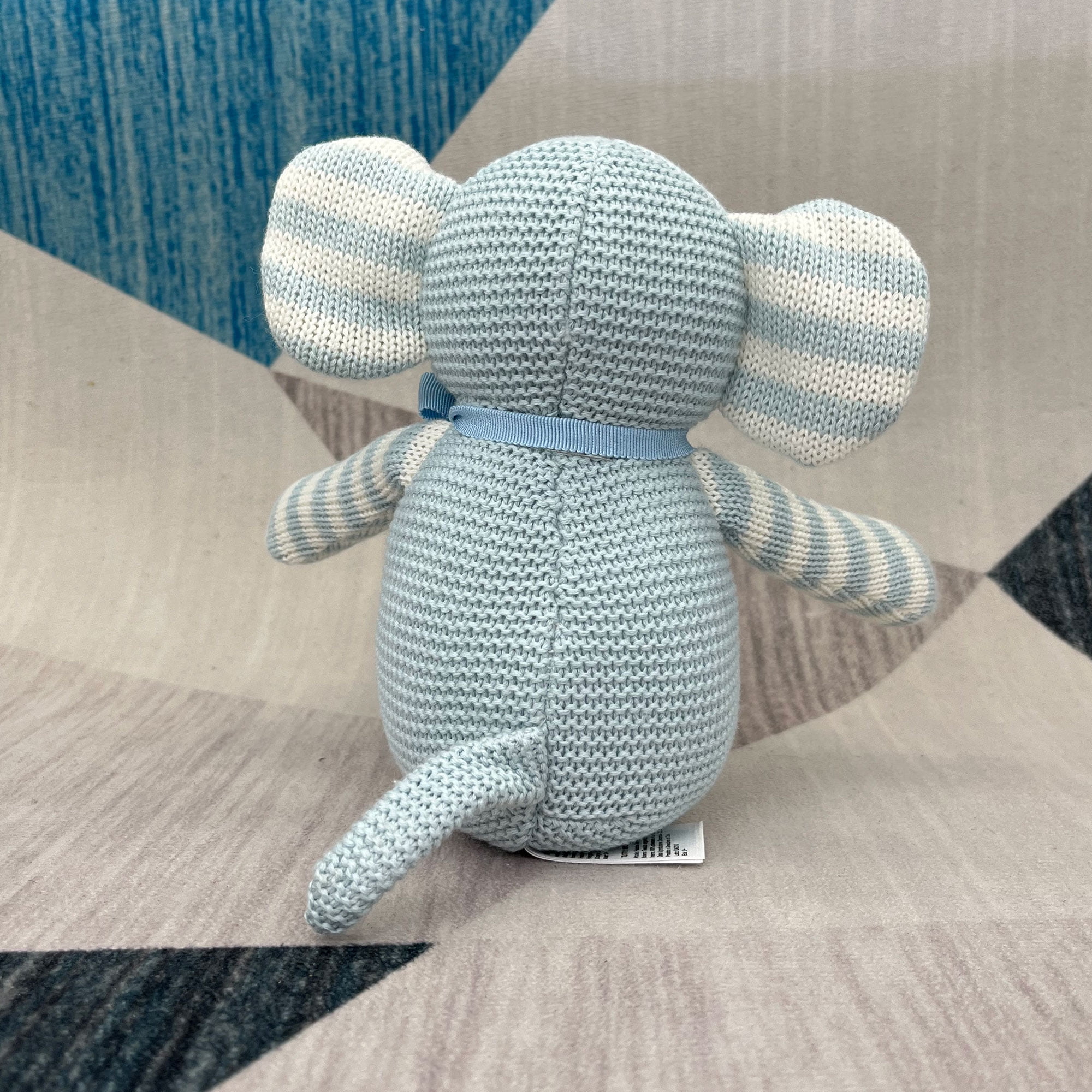 Organic Cotton Baby Stuffed Animal Toy, Soft Plush elephant, Blue 6-Inch, Safe for Newborns 0-36 Months | Hypoallergenic & Machine Washable