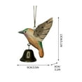 thumbnail image 3 of Wooden Hummingbird Hanging Ornament with Bells | Handcrafted Decor | Indoor Outdoor Gift, 3 of 6