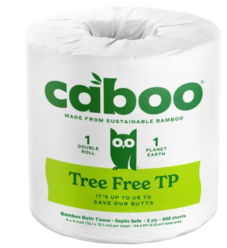 Caboo Bamboo Bath Tissue, 2-Ply, 400 Sheets, 24 Rolls