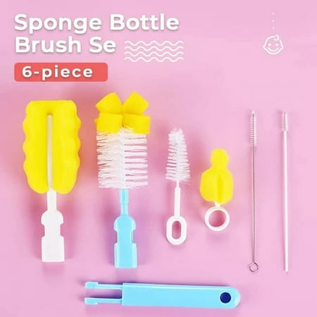 

Loopsun Cleaning Supplies 6PCS/Set Sponge Handle Brush Foam Bottle Cup Glass Washing Cleaning Kitchen Tool