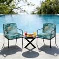 thumbnail image 7 of Outdoor Patio Cushion Covers 2 Pack Teal Abstract Marble Patio Chair Cushion Covers with Ties and Zipper Modern Art Waterproof Outdoor Seat Cushion Covers for Patio Furniture 24"x24", 7 of 7