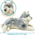 thumbnail image 4 of Whitaker The Wolf - 14 Inch Stuffed Animal Plush Dog - by TigerHart Toys, 4 of 7