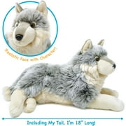Whitaker The Wolf - 14 Inch Stuffed Animal Plush Dog - by TigerHart Toys