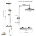 thumbnail image 2 of Boyel Living Thermostatic Rain Shower Faucet 9.5" Rainfall Shower Head with Handheld Shower,Brusheded Nickle, 2 of 7