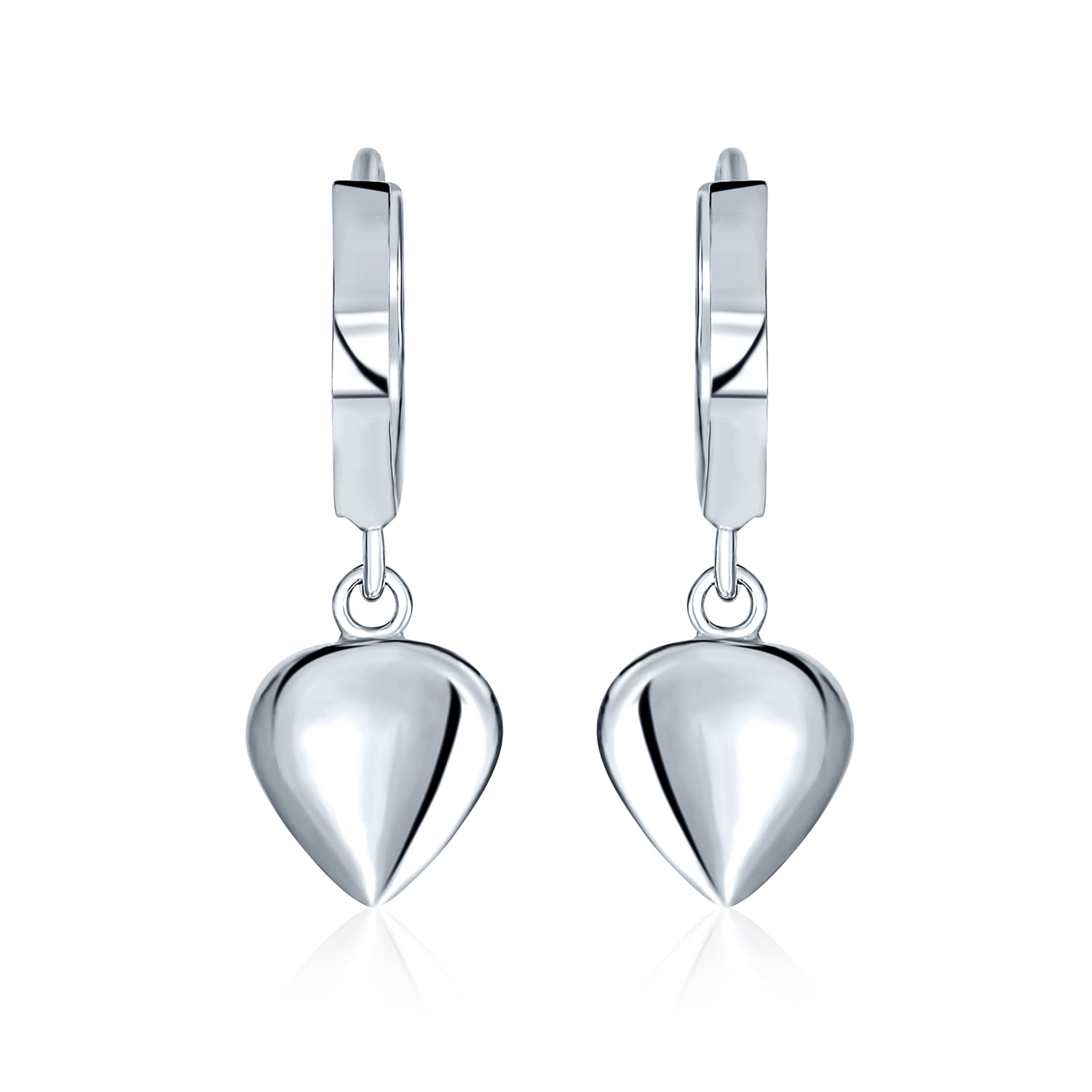 ピアス wing bling 925 silver shimmer heart one touch ring earrings Bling Jewelry Womens Romantic Love Heart Dangle Earrings in