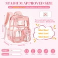 thumbnail image 2 of Soda Candy Mini Clear Backpack for Stadium Events Approved 12×6×12 Thick PVC Clear Bag Small Transparent Bookbag with Thick Shoulder Straps for Concert Sporting Events Festival Work Travel, Pink, 2 of 9