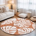 thumbnail image 2 of Round Rugs 6Ft, Orange Monstera Deliciosa Round Area Rug Washable Indoor Throw Carpet, Summer Botanical Tropical Soft Non Slip Circle Rug for Office Cabinet Home Decor Aesthetic, 2 of 8