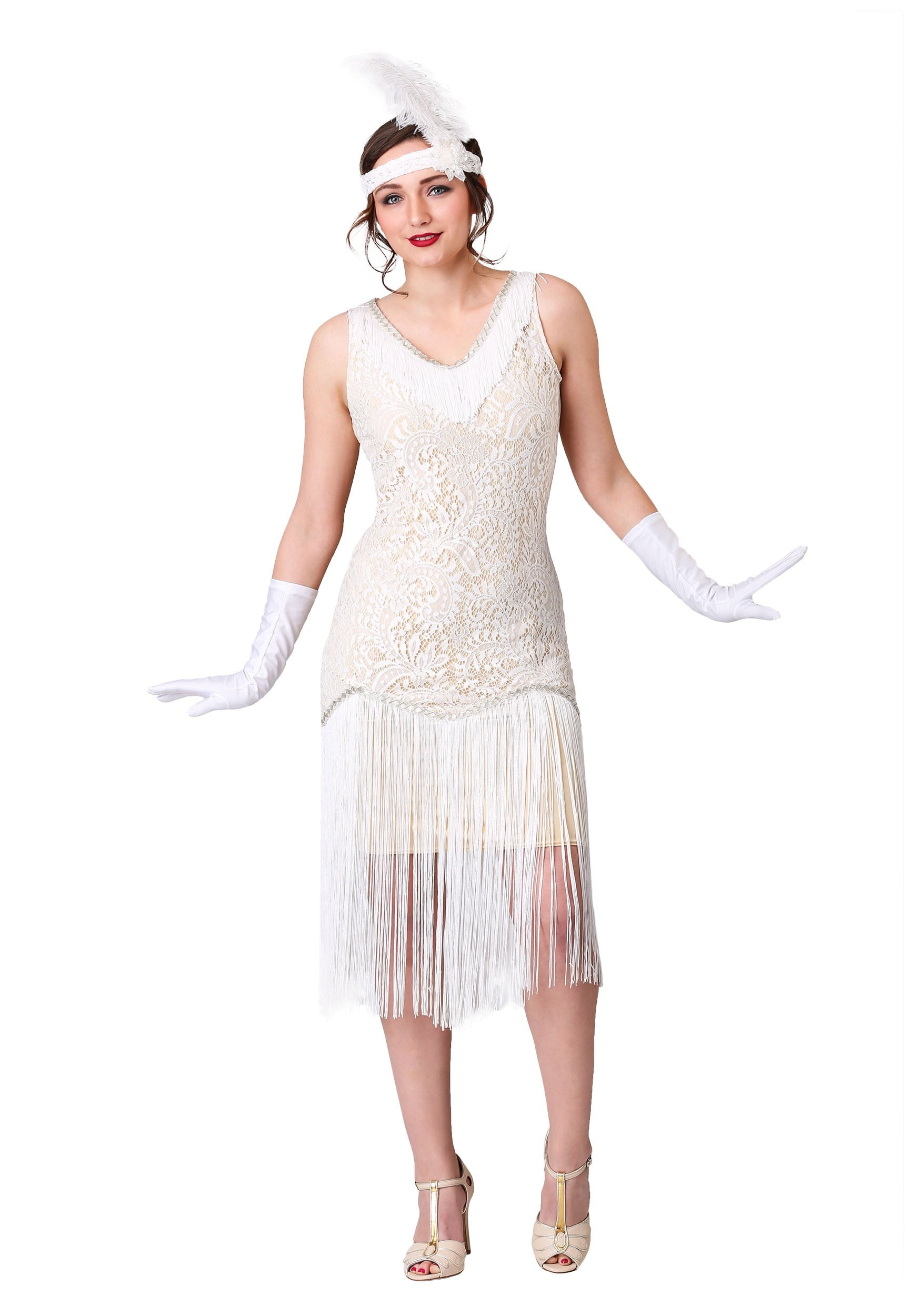 white fringe outfit