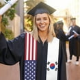 thumbnail image 3 of South Korea &amp; USA United States Flag Graduation Stole For International Student Stole Pride Cheers Shawls, 3 of 6